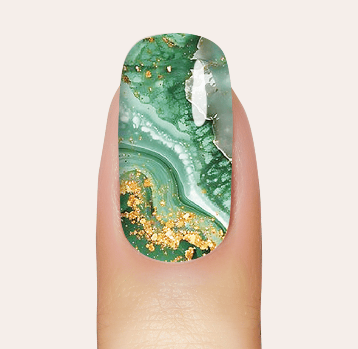 UV Gel: Golden Emerald Marble