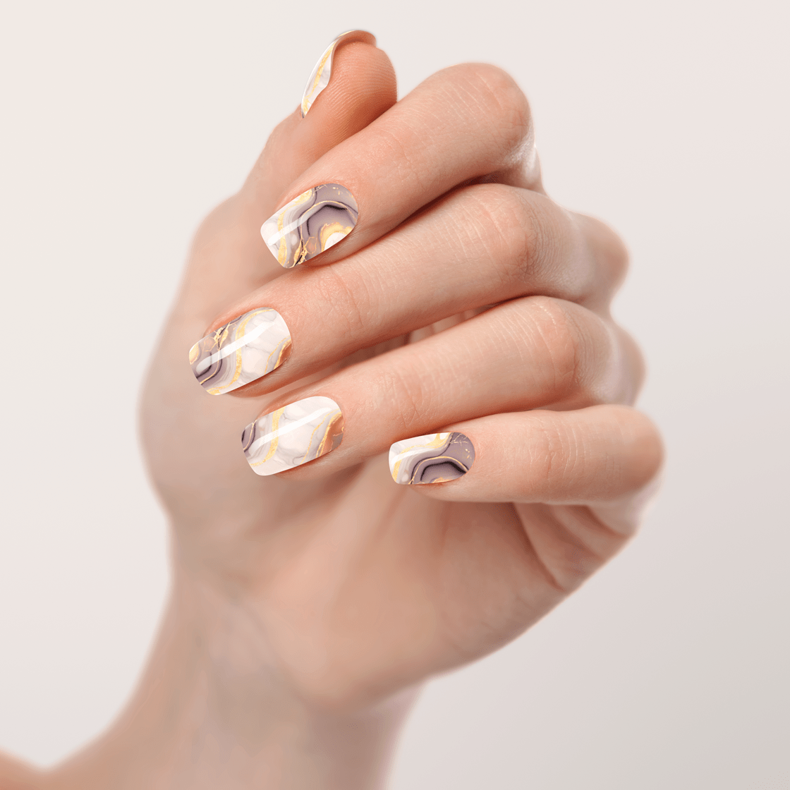 UV Gel: Mocha Mousse Marble